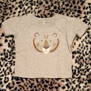 Gray Kids T-Shirt with Animal Print